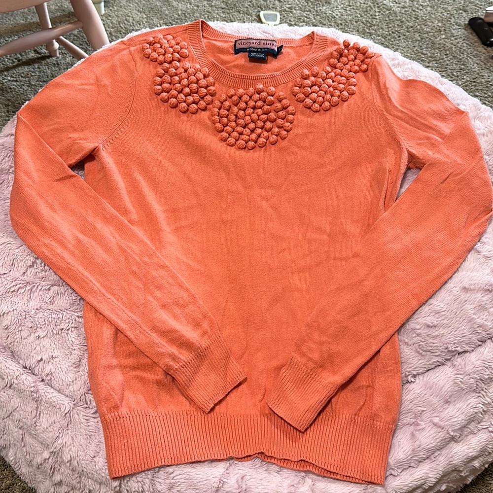 Vineyard Vines French Knot Crew Neck Cashmere Blend Sweater Size S